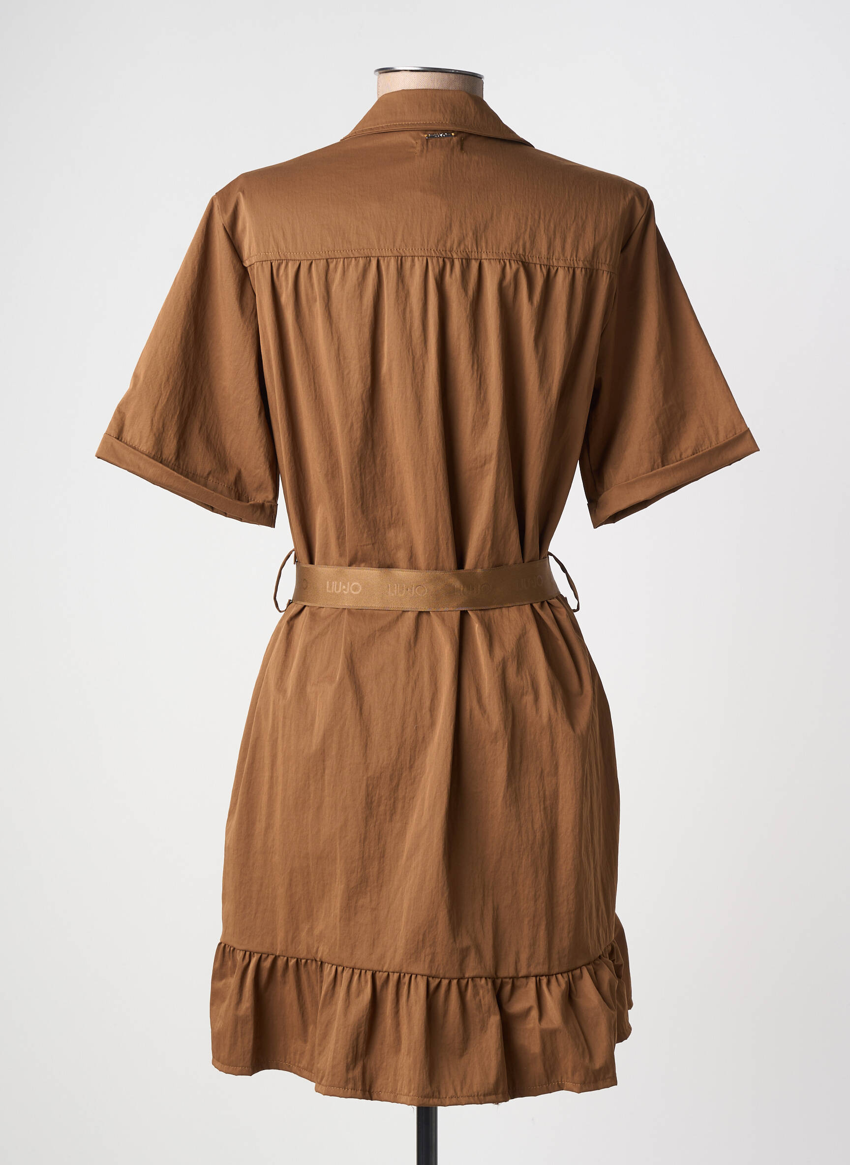 Robe courte manches courtes manches courtes marron LIU JO femme