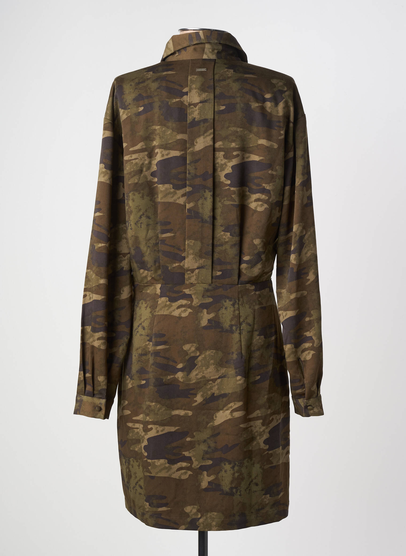 Robe courte manches longues manches longues vert GUESS femme
