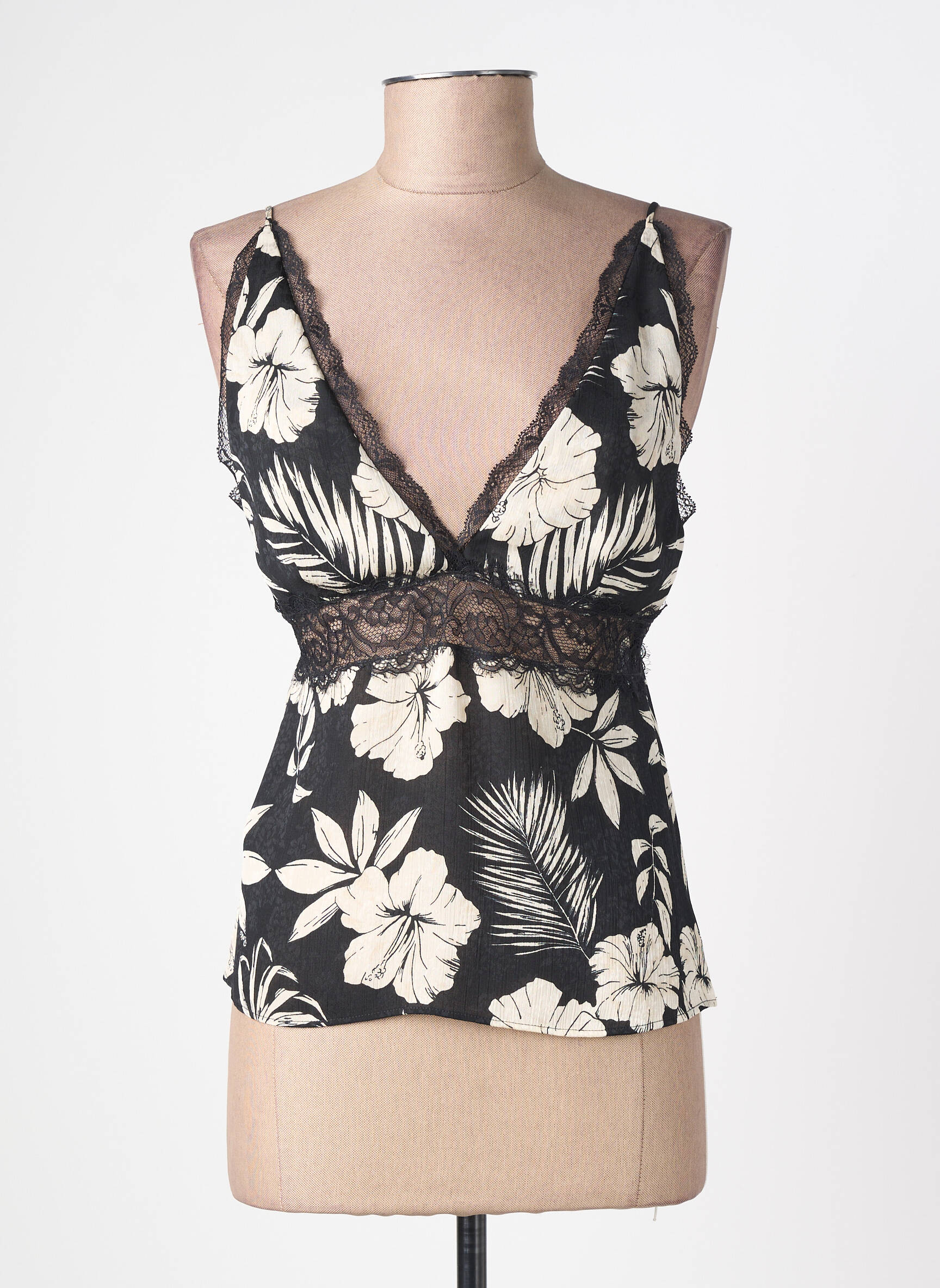 Top tissage crêpe fines bretelles noir PINKO femme
