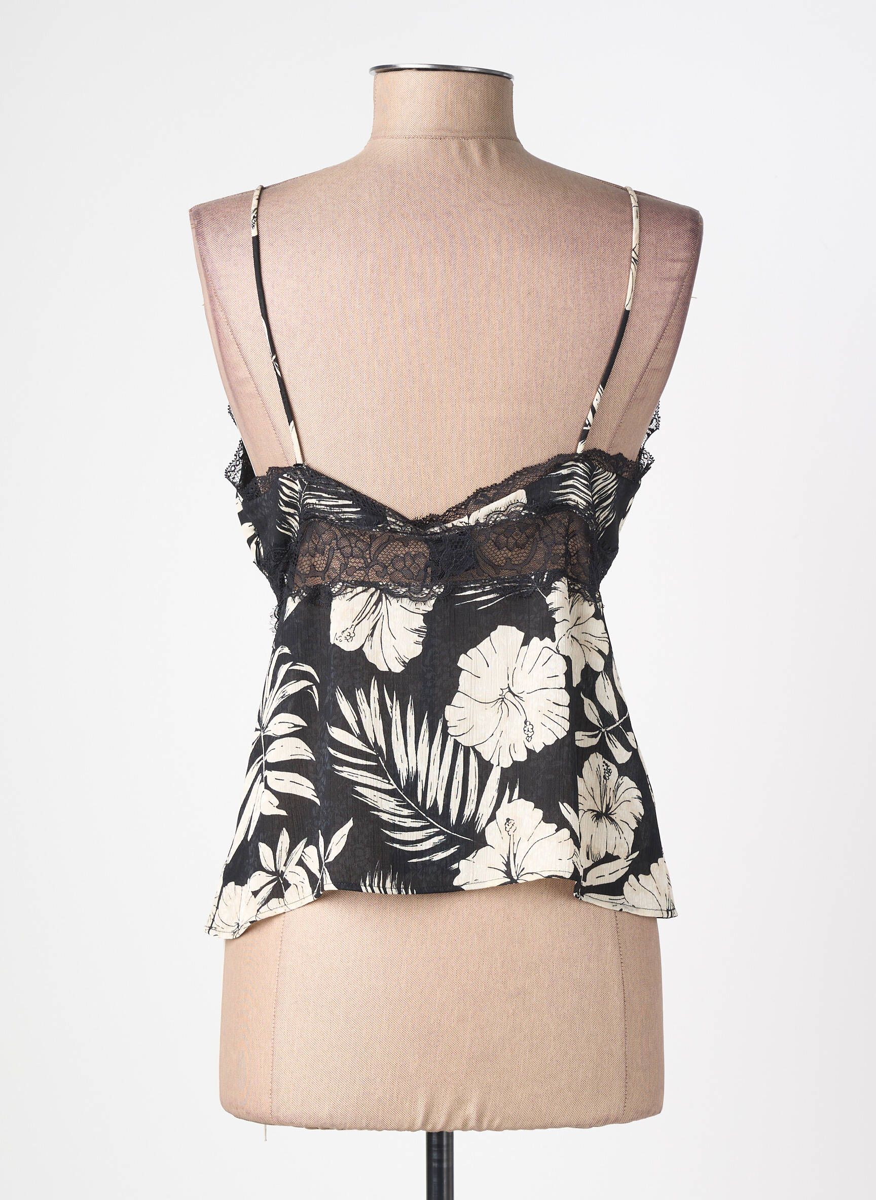 Top tissage crêpe fines bretelles noir PINKO femme