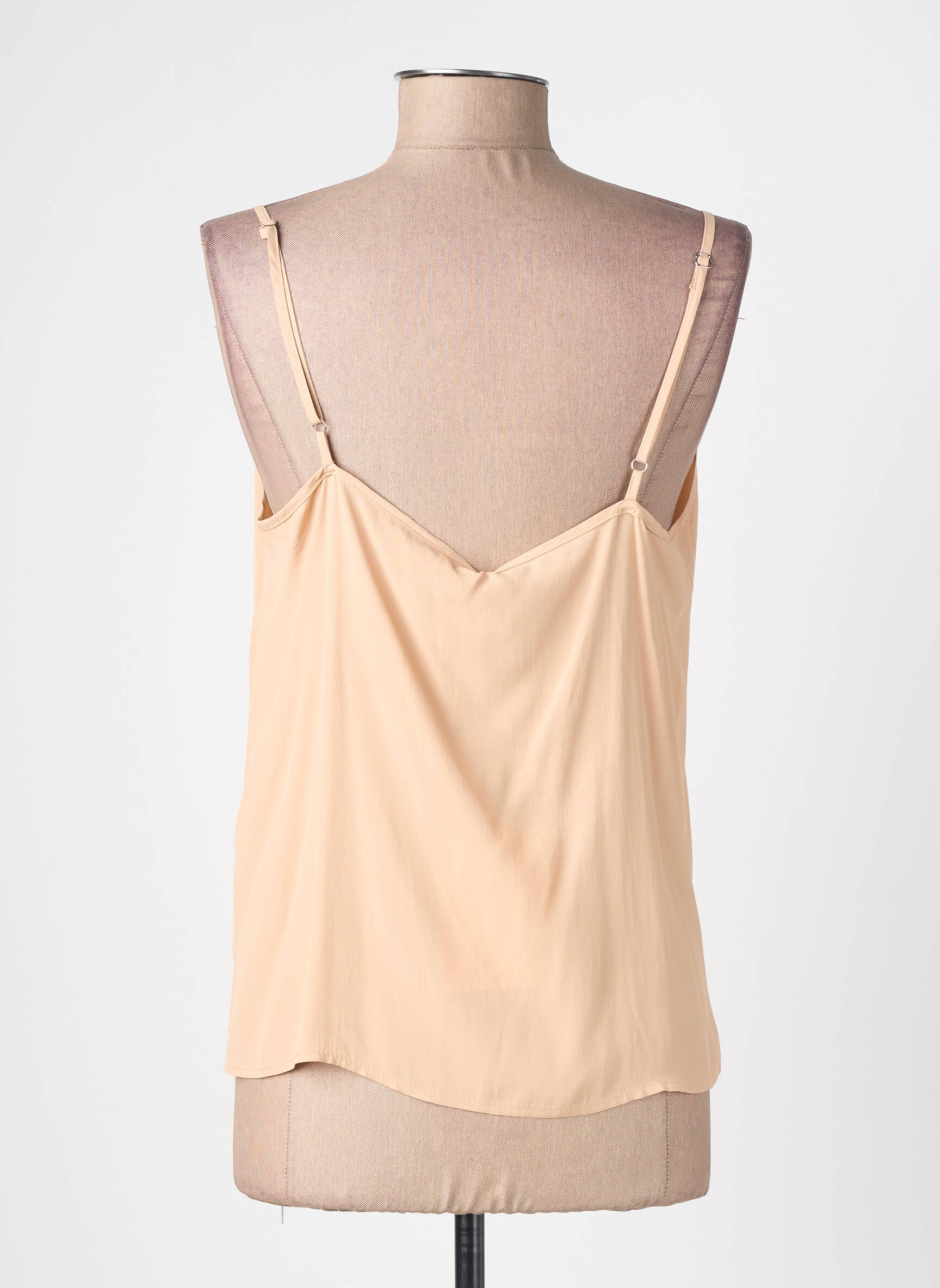 Top tissage crêpe fines bretelles beige OTTOD'AME femme