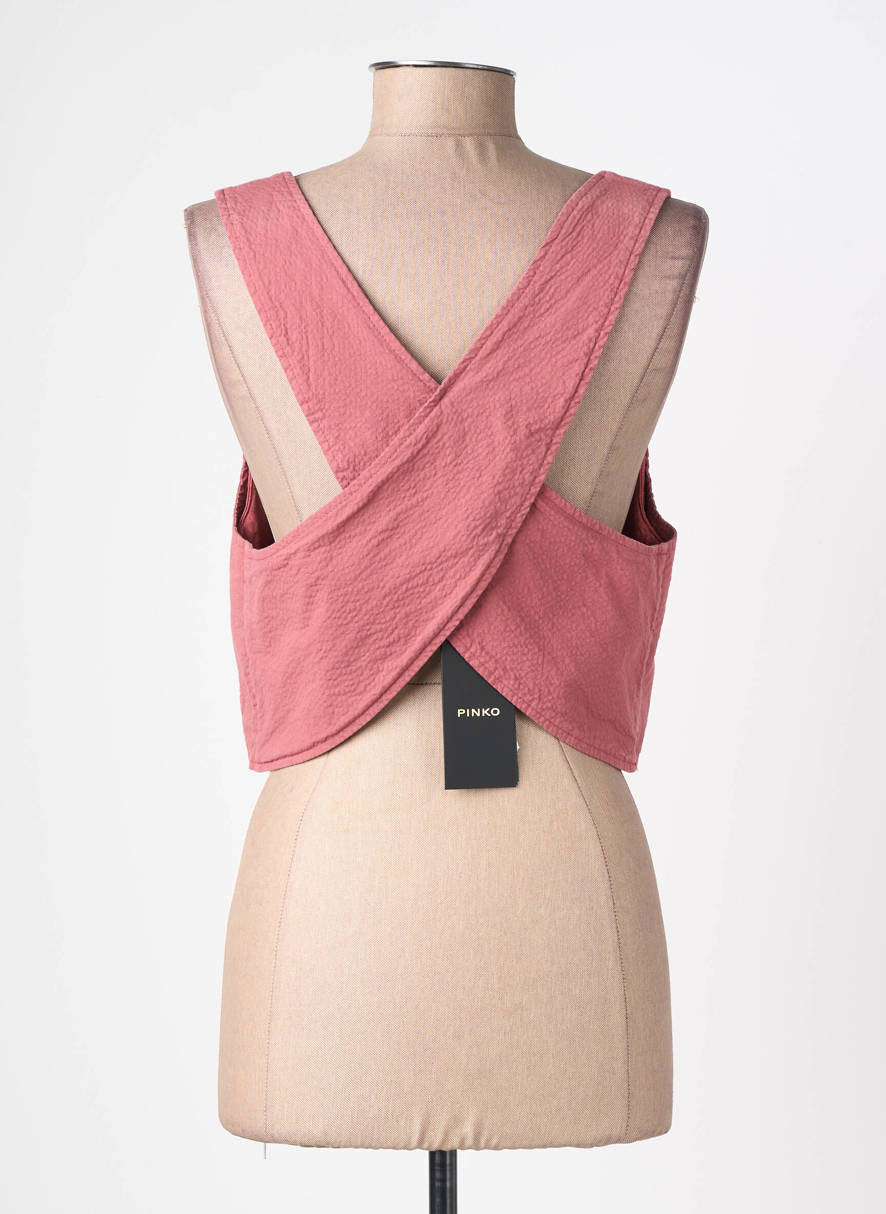 Gilet sans manche coupe cintrée rose PINKO femme