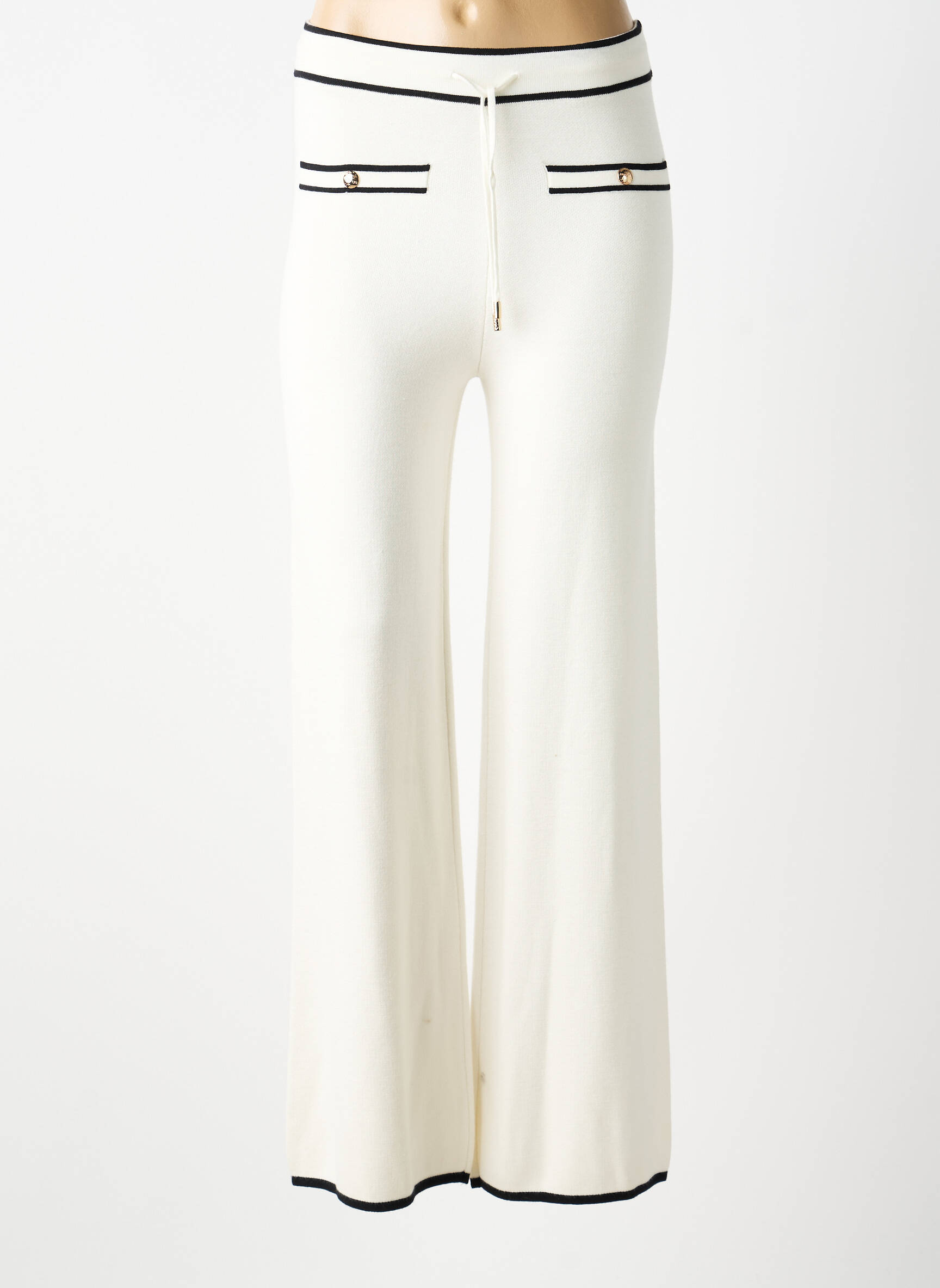 Pantalon flare stretch taille haute beige LIU JO femme
