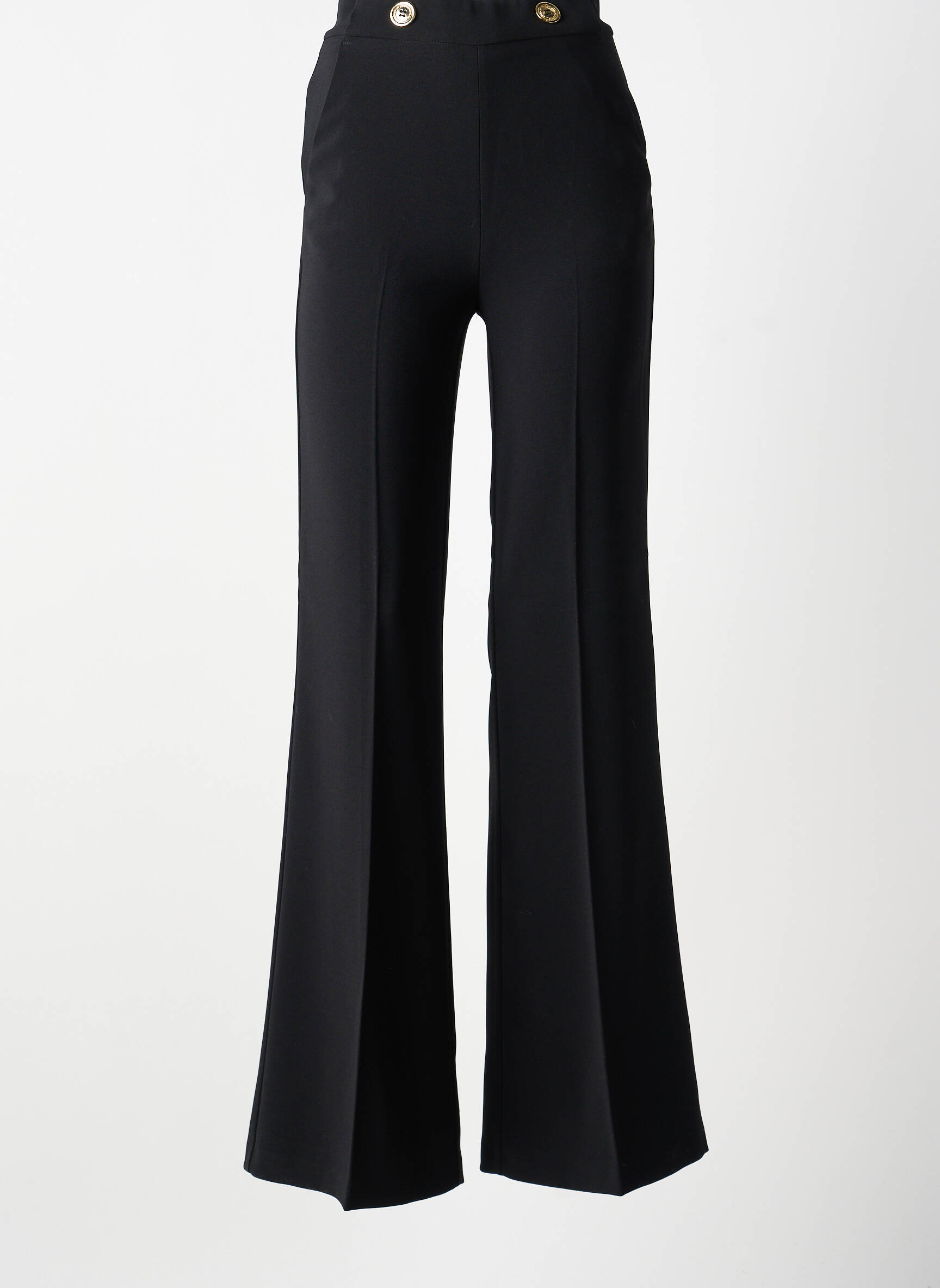 Pantalon flare taille à pinces taille haute noir PINKO femme