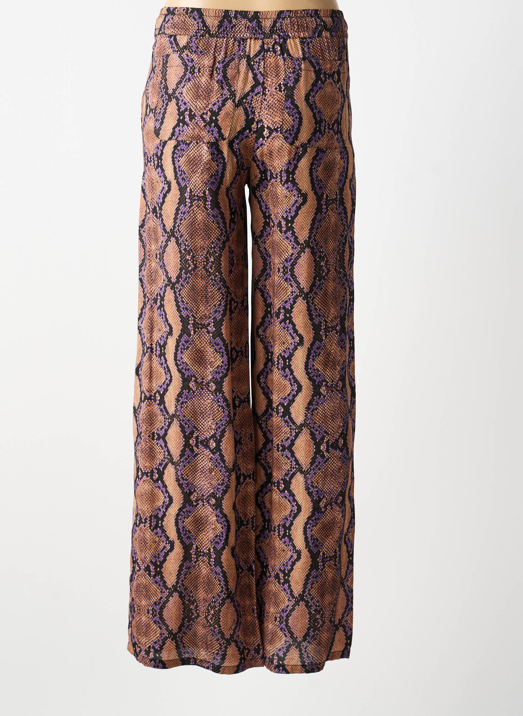 Pantalon large coupe fluide taille normale marron PINKO femme