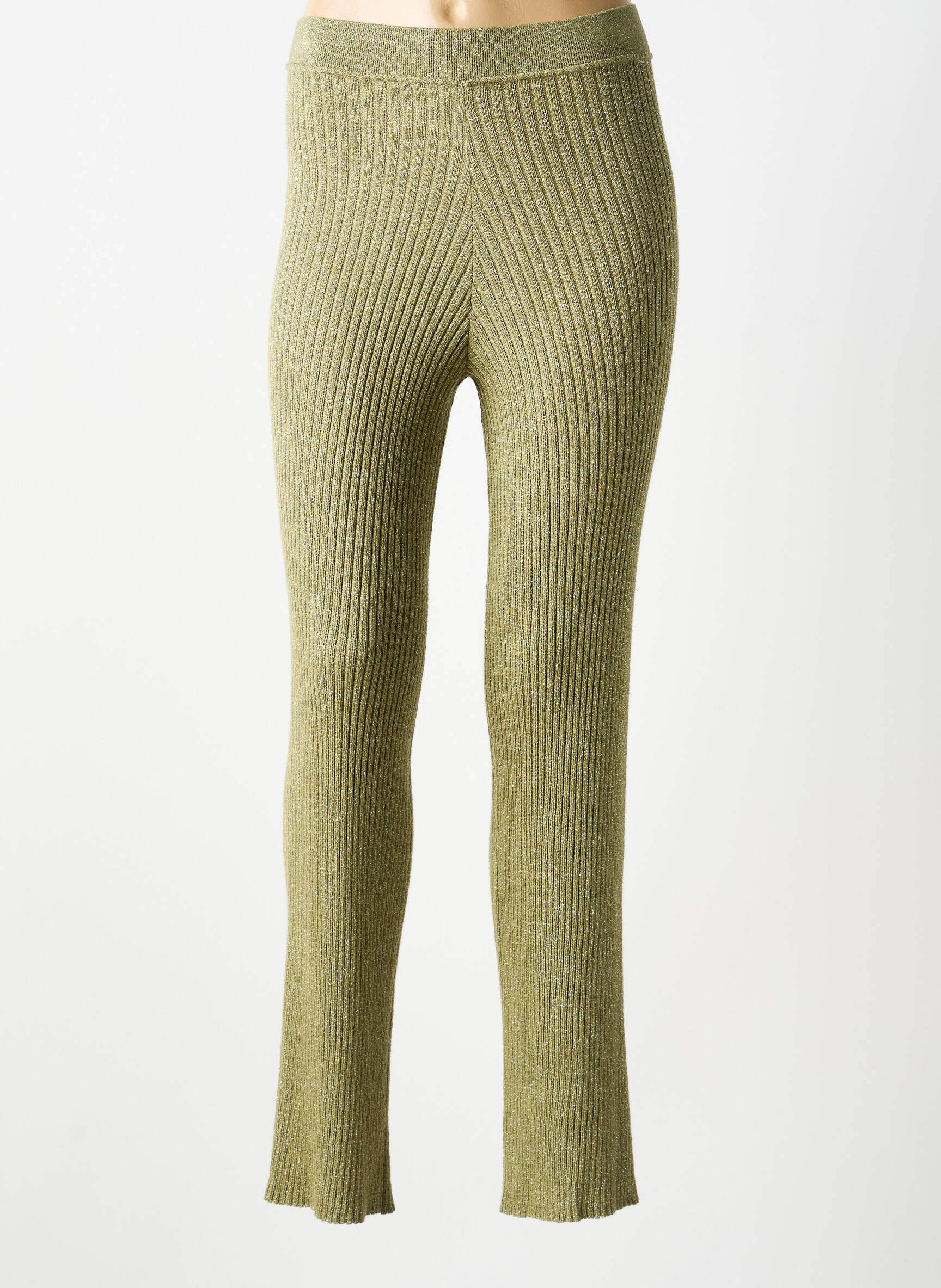 Pantalon flare stretch taille normale vert AU SOLEIL DE ST TROPEZ femme