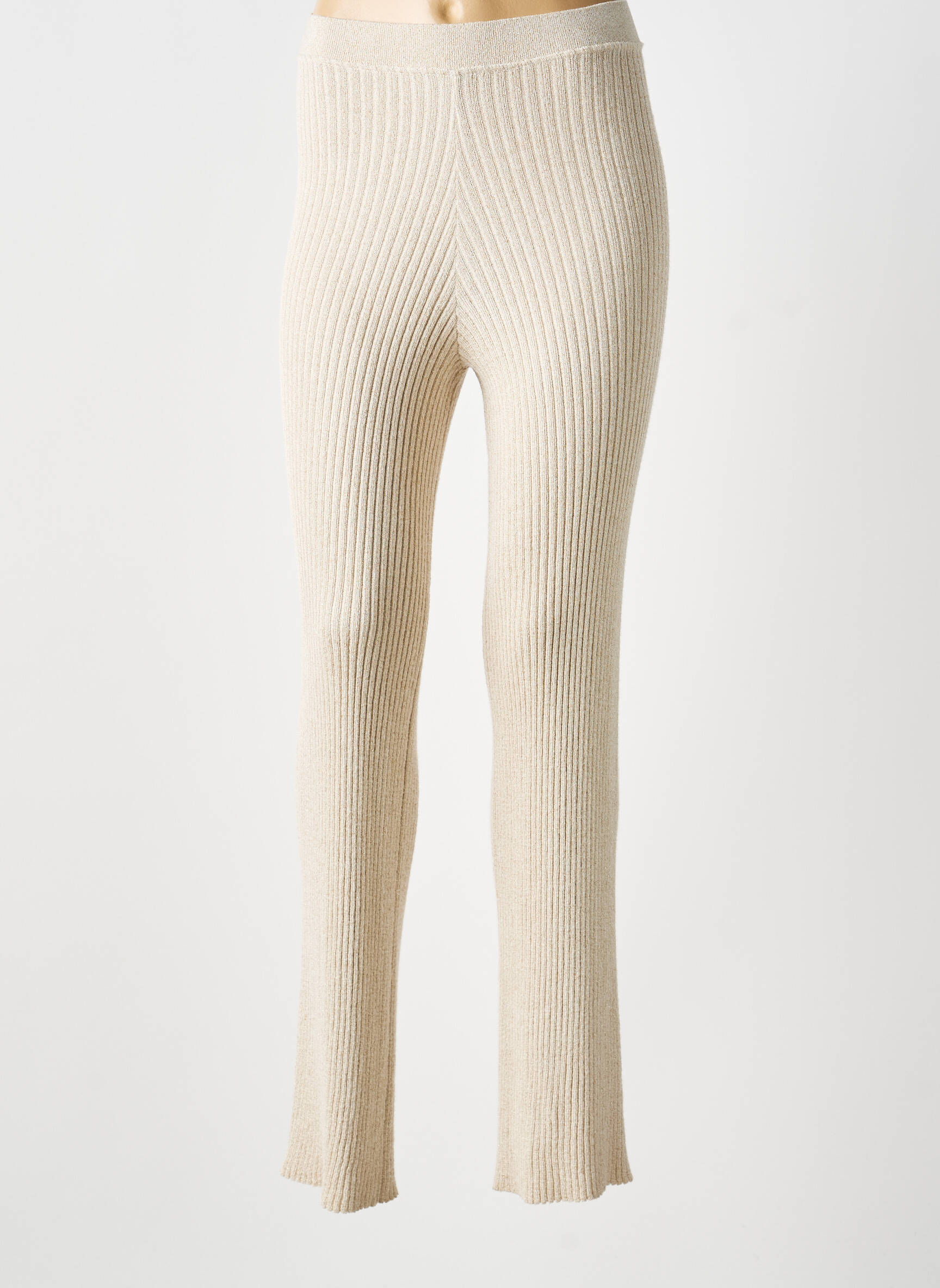 Pantalon flare stretch taille normale beige AU SOLEIL DE ST TROPEZ femme