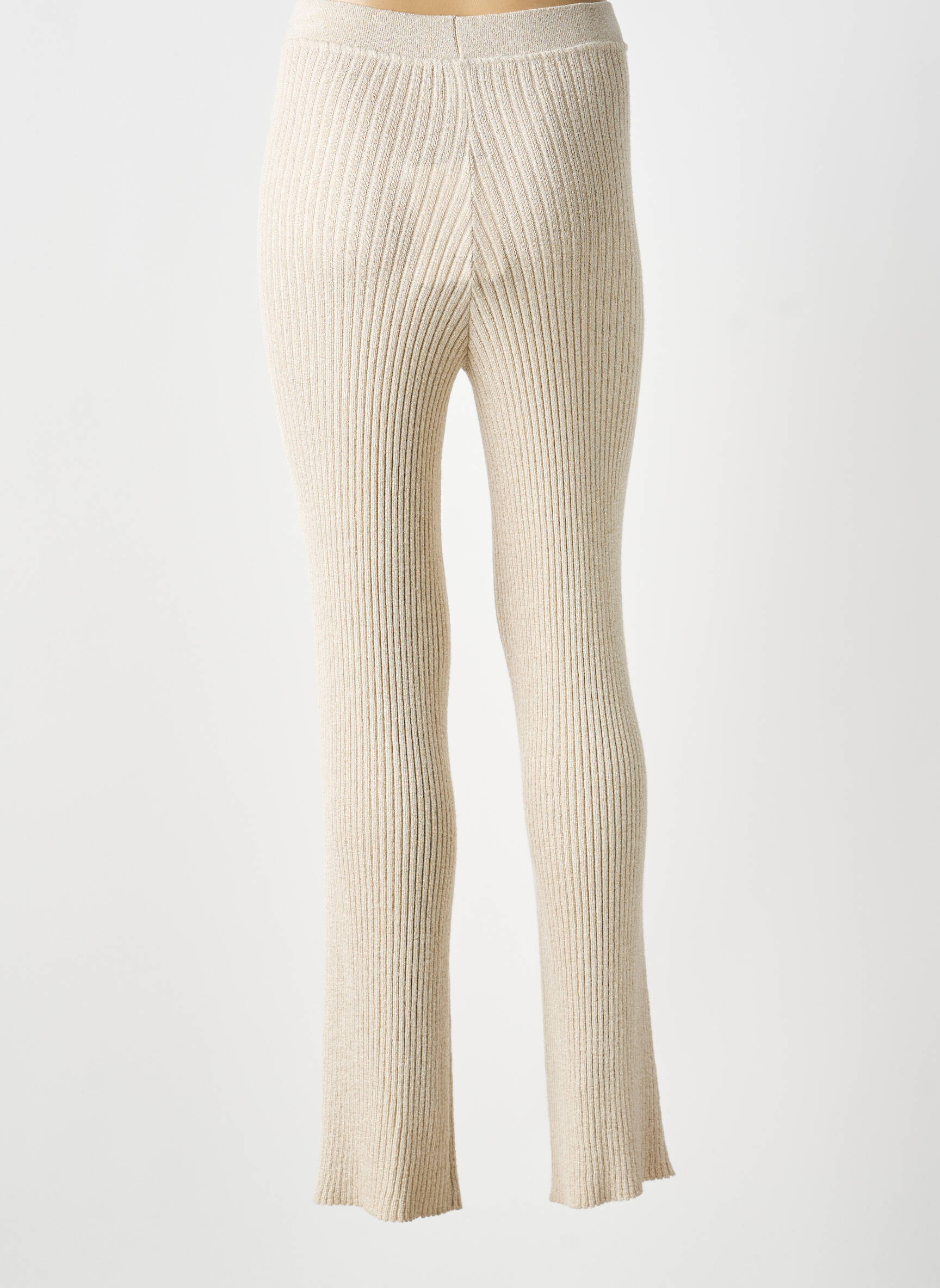 Pantalon flare stretch taille normale beige AU SOLEIL DE ST TROPEZ femme