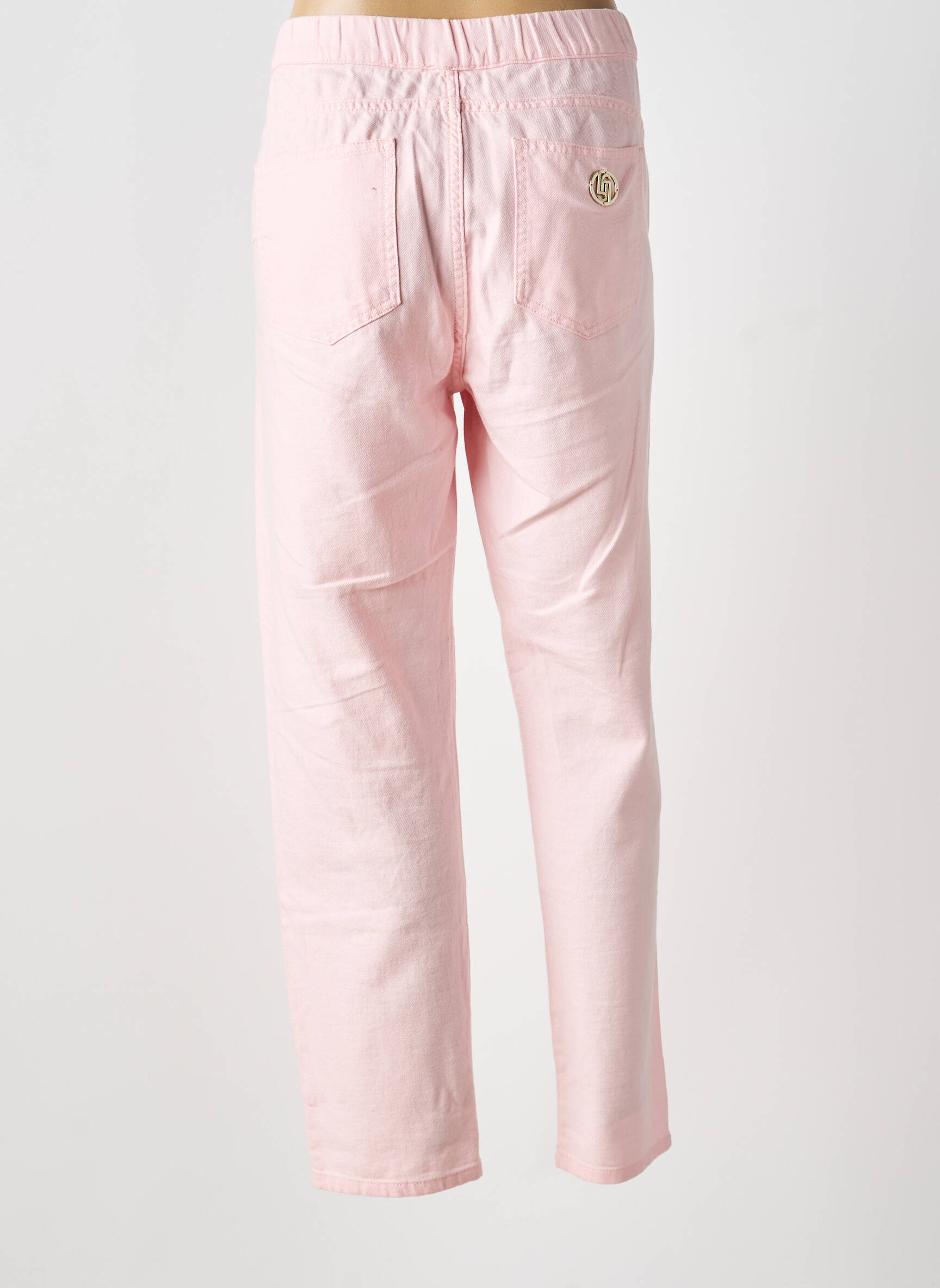 Jeans coupe droite stretch taille normale rose LIU JO femme