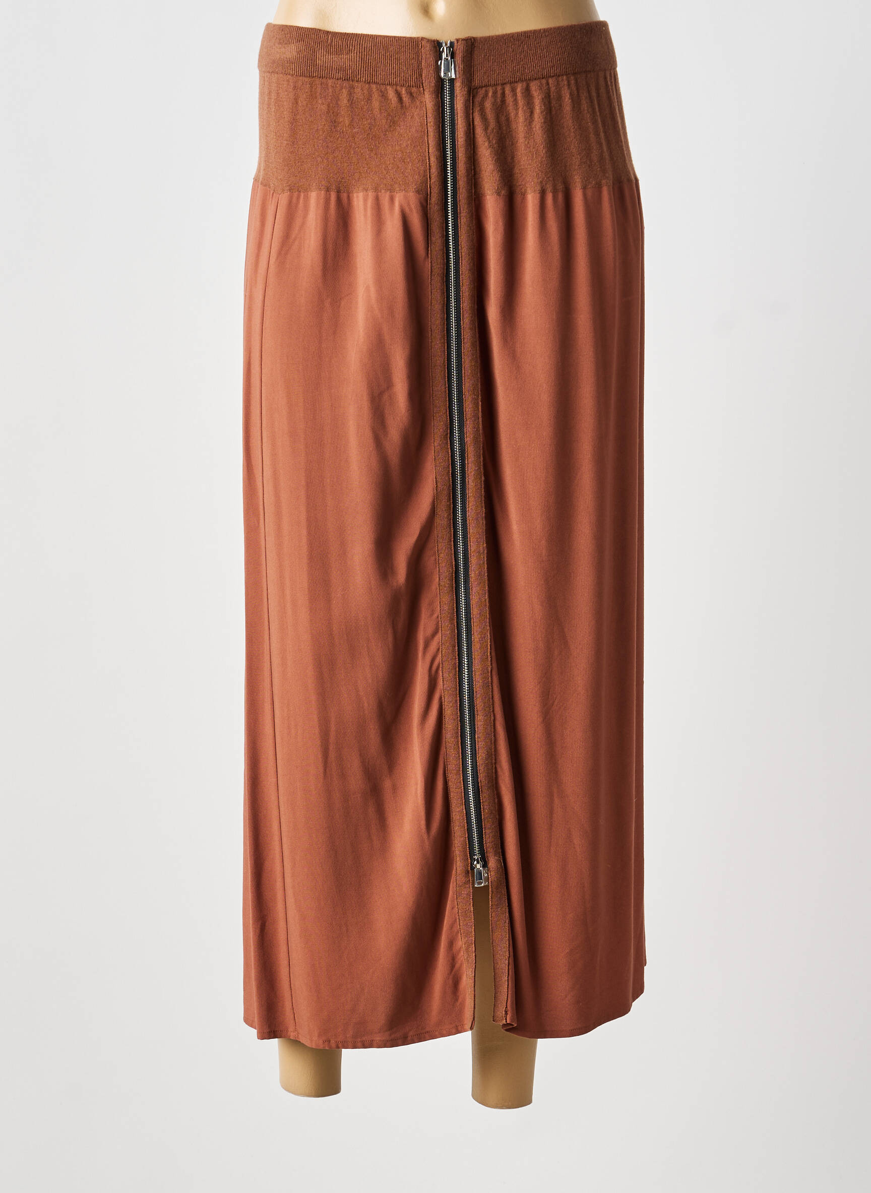 Jupe longue coupe droite marron SITA MURT femme