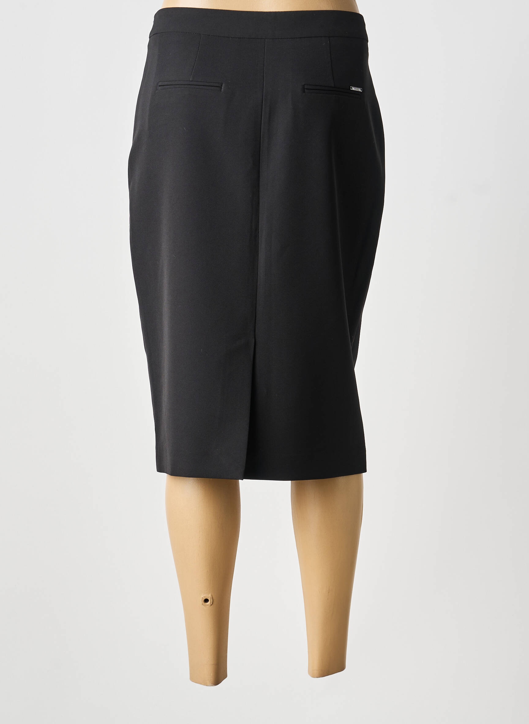 Jupe mi-longue taille à pinces noir LIU JO femme