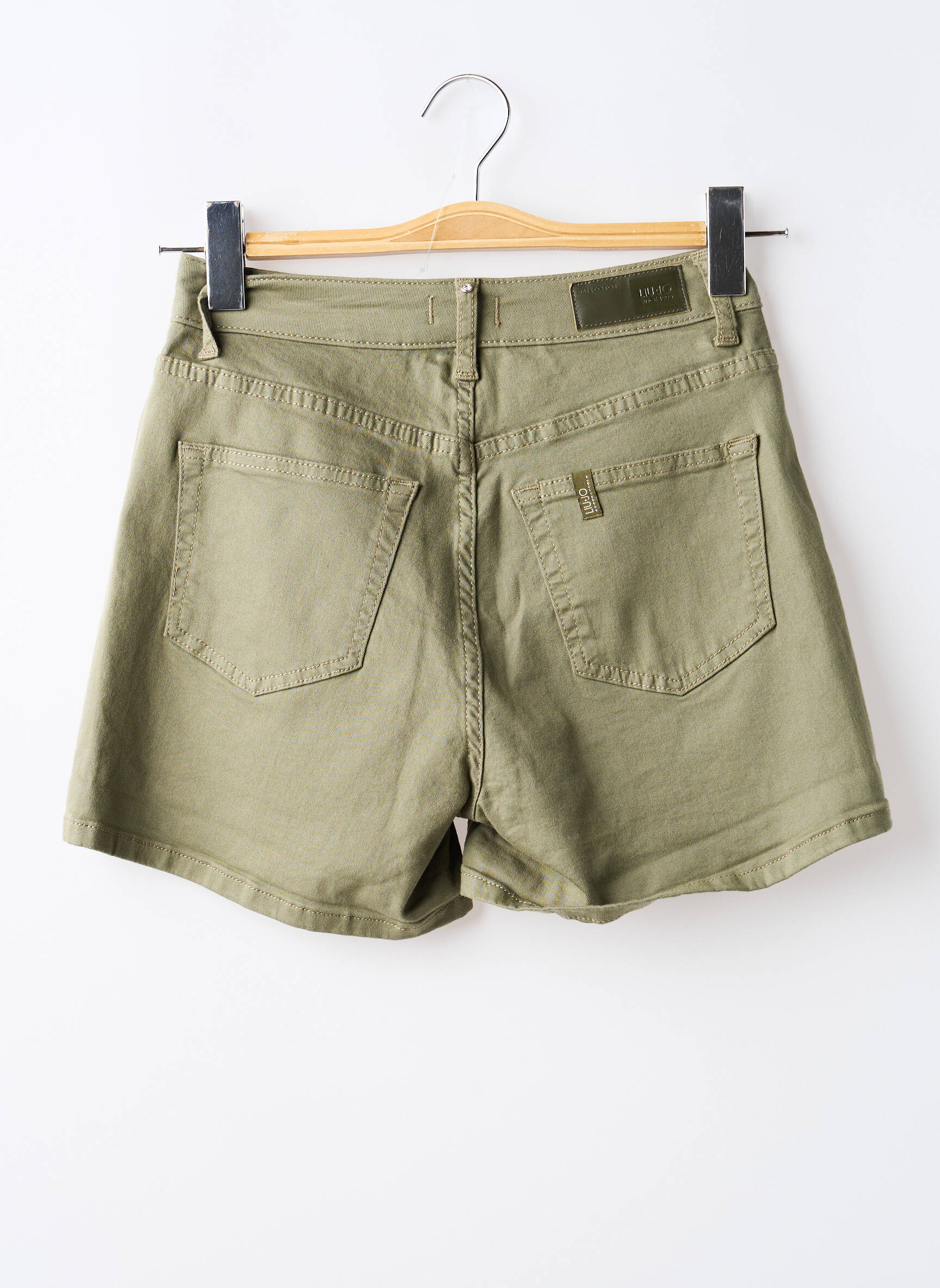 Short tissage denim taille haute vert LIU JO femme