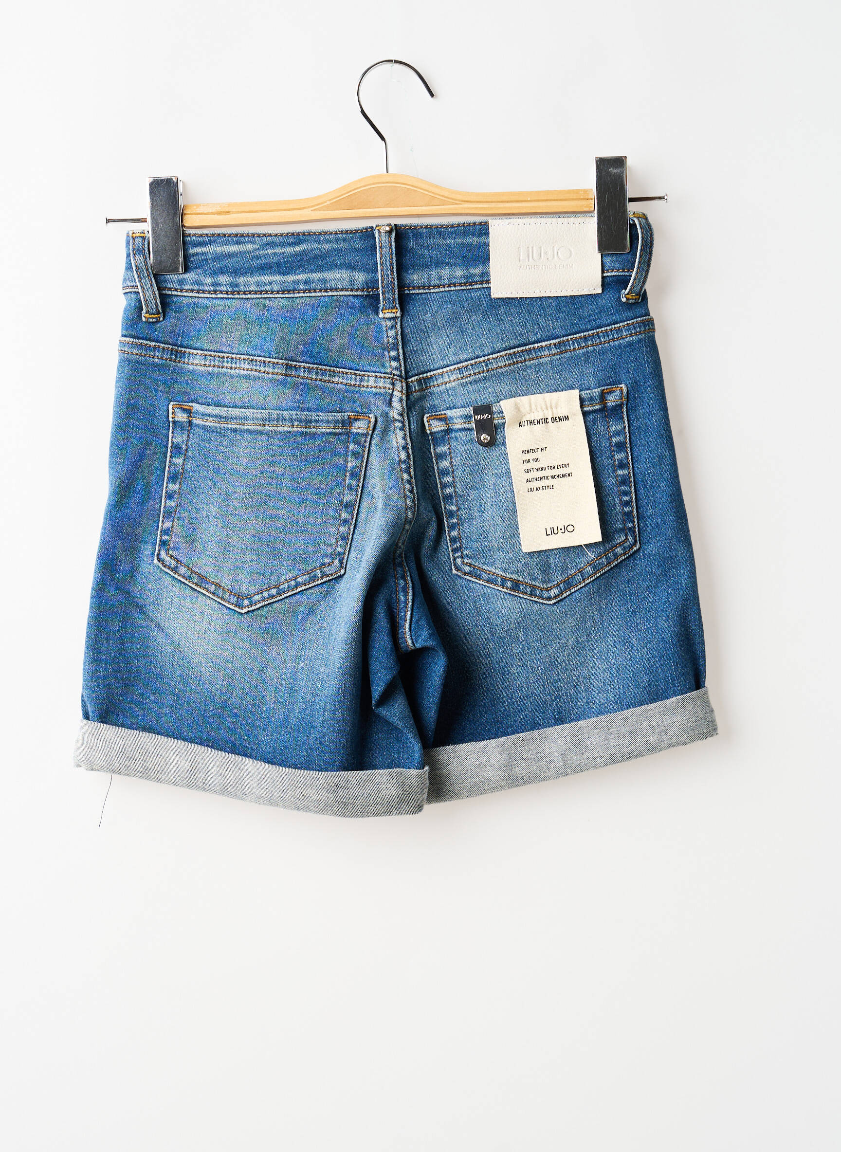Short tissage denim taille haute bleu LIU JO femme