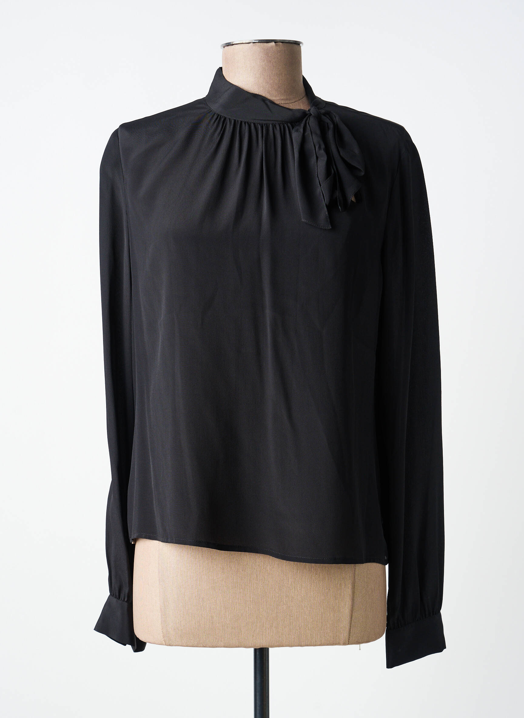 Top coupe fluide manches longues noir PINKO femme