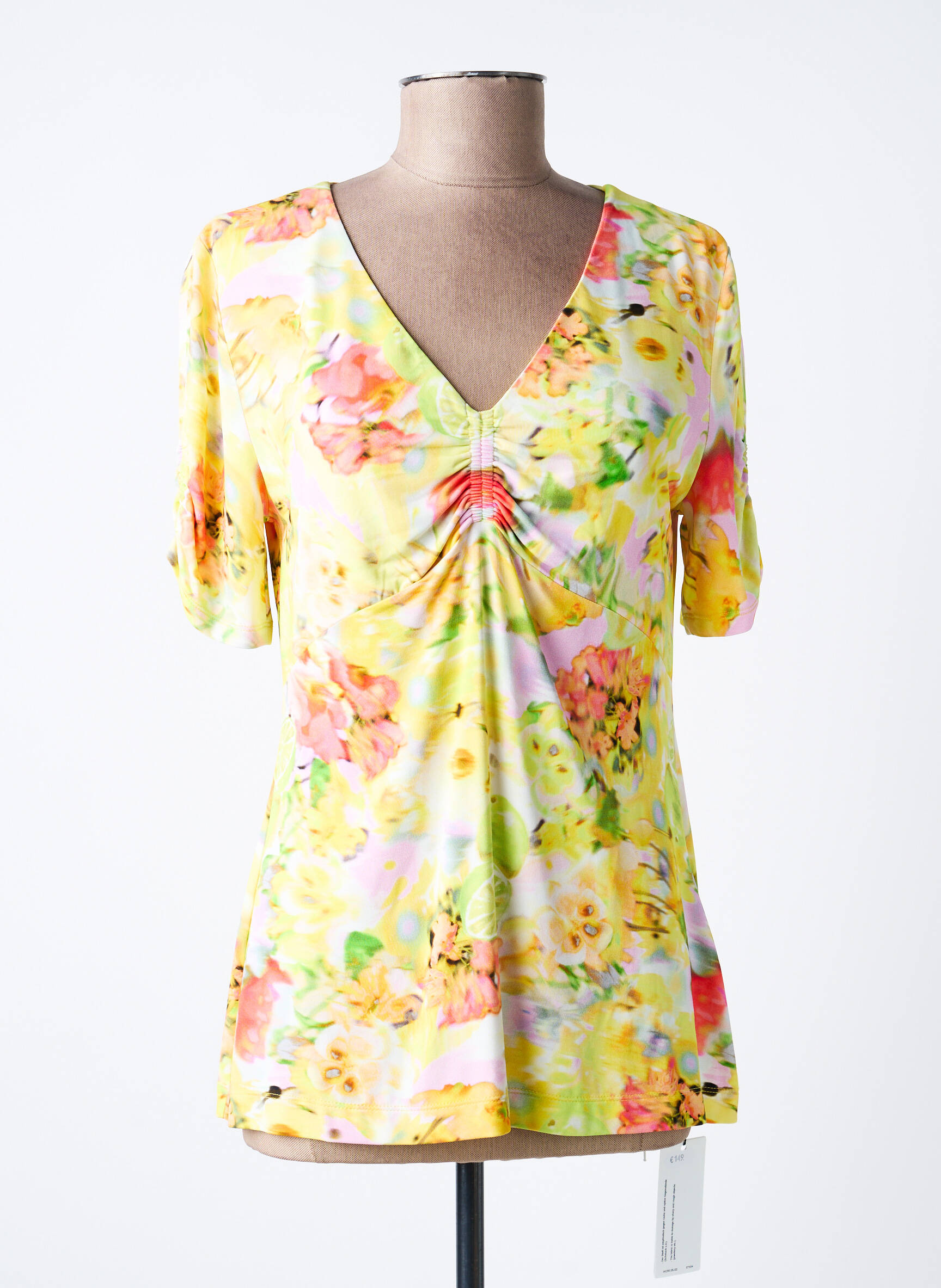 Top stretch manches courtes jaune MARC CAIN femme