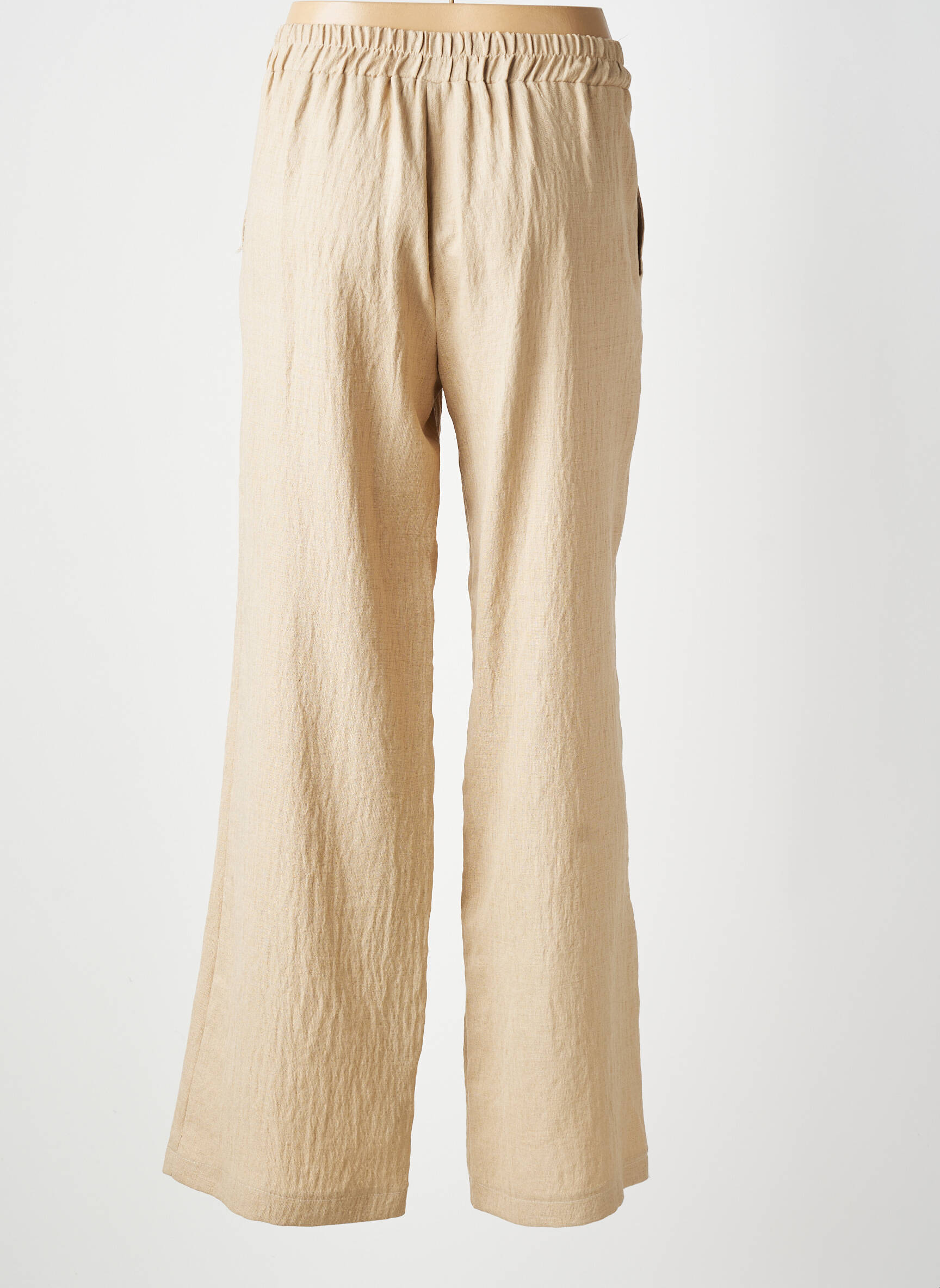 Pantalon large tissage popeline taille normale beige SCARLET ROOS femme