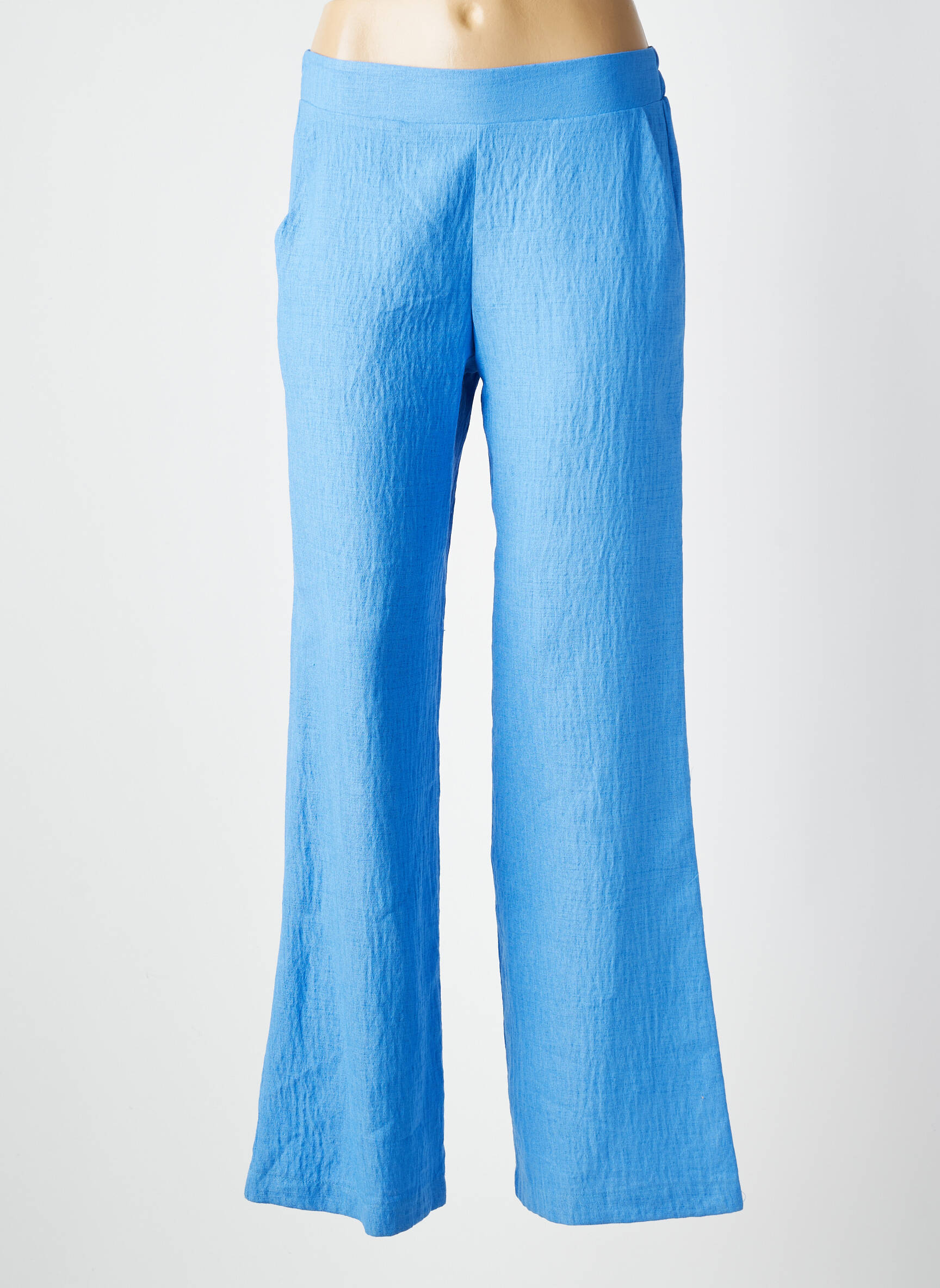 Pantalon large tissage popeline taille normale bleu SCARLET ROOS femme