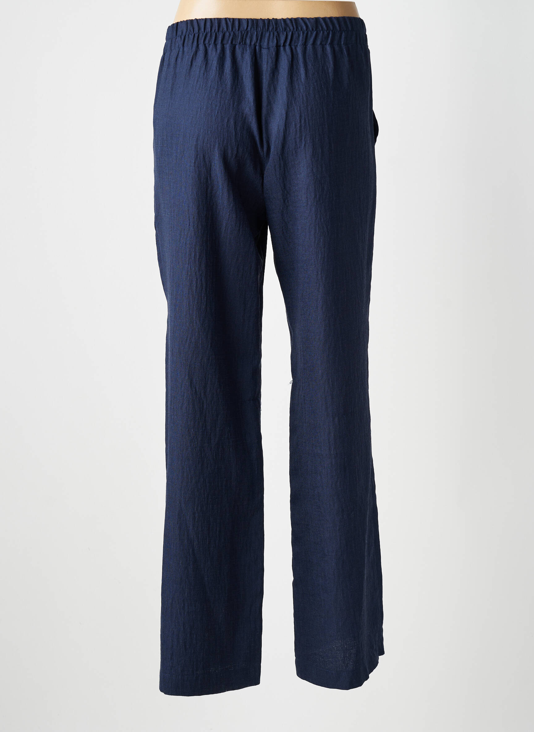 Pantalon droit tissage popeline taille normale bleu SCARLET ROOS femme