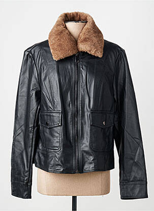 Veste simili cuir poches noir ESCANDELLE femme