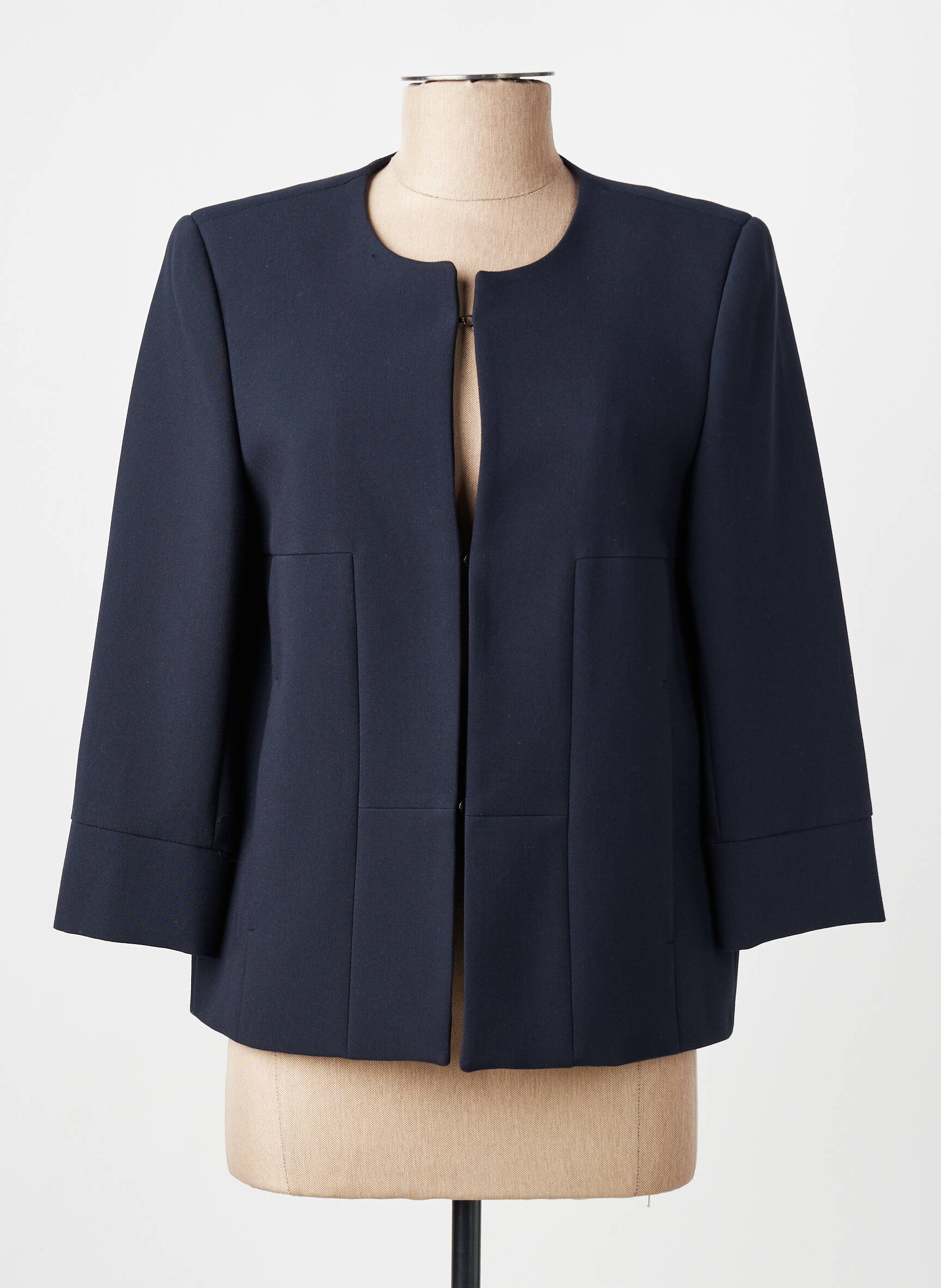 Veste chic poches bleu fonce QUEENIE femme