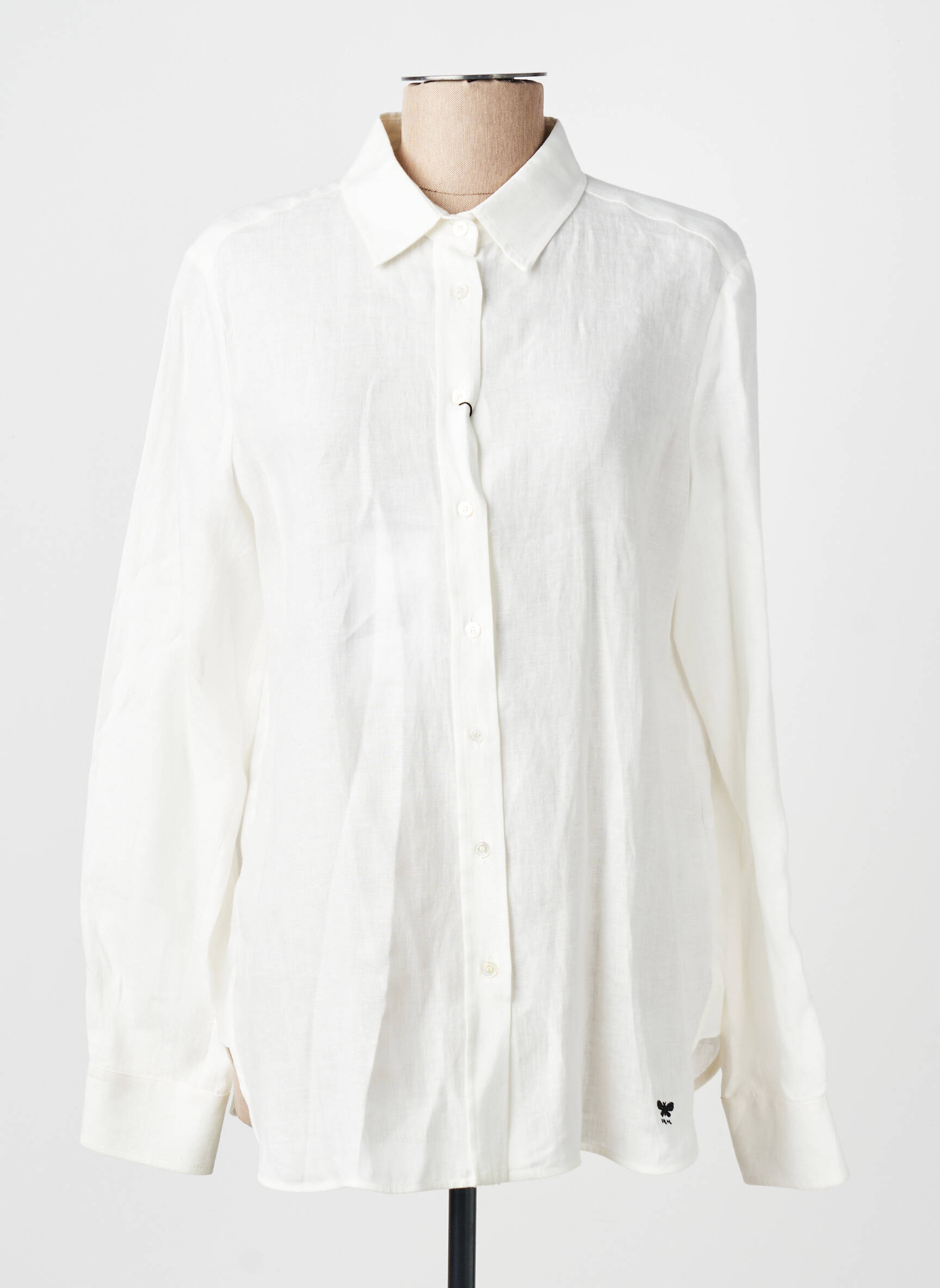 Chemisier tissage crêpe manches longues blanc WEEKEND MAXMARA femme