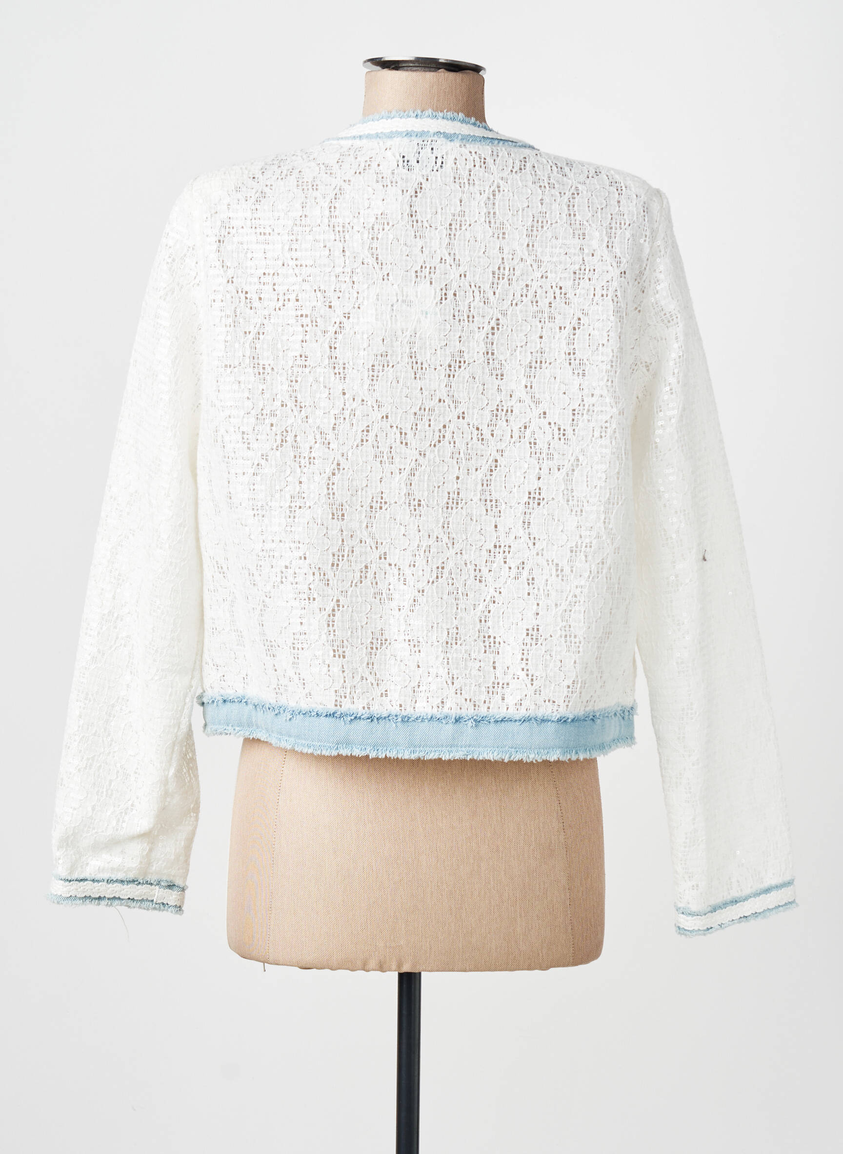 Veste casual col rond blanc CHOKLATE femme