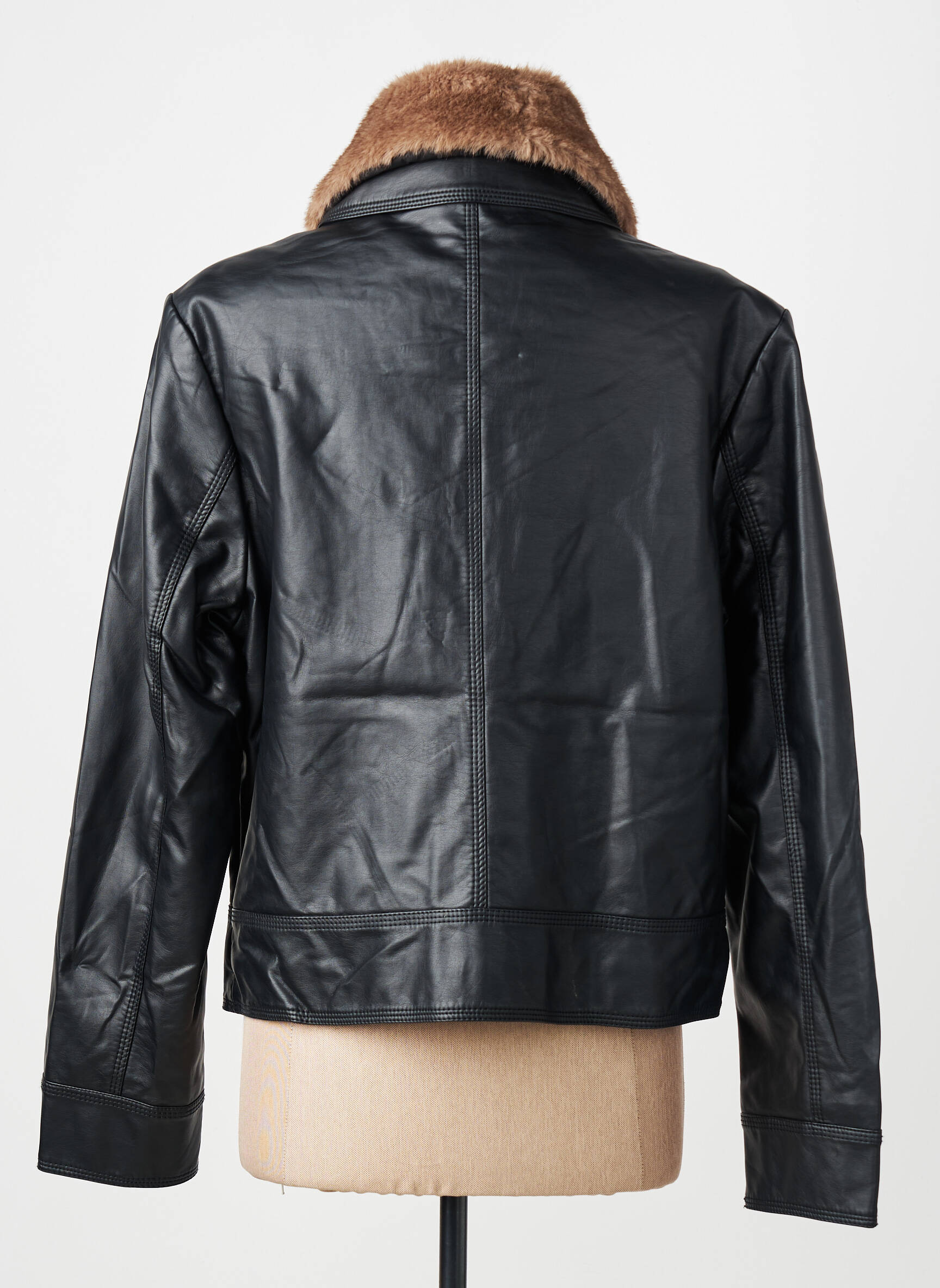 Veste simili cuir poches noir ESCANDELLE femme