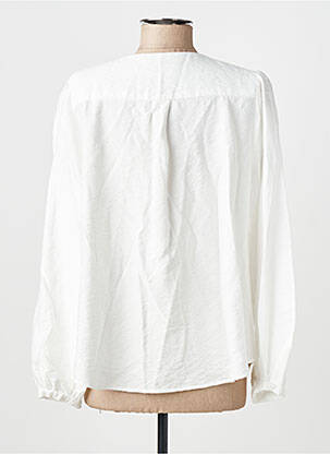 Chemisier tissage crêpe manches longues blanc MAMOUCHKA femme