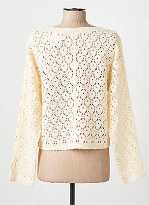 Gilet manches longues col rond beige LULU.H femme