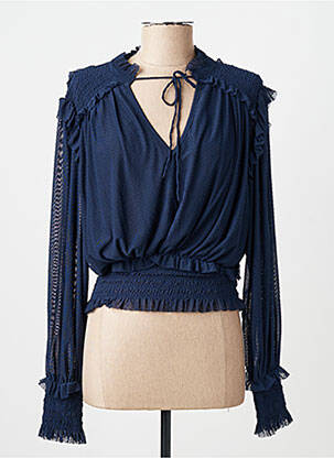 Blouse légère et transparente manches longues bleu CHOKLATE femme
