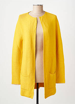 Gilet manches longues col rond jaune AN' GE femme