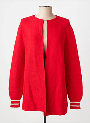 Gilet manches longues col rond rouge AN' GE femme