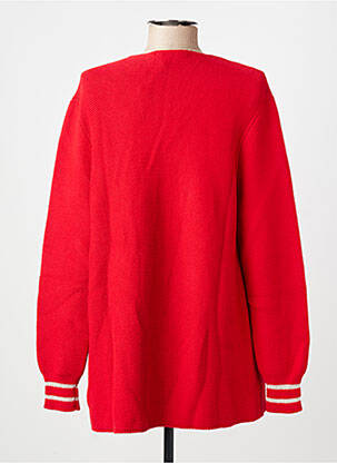 Gilet manches longues col rond rouge AN' GE femme