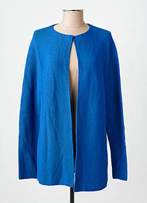Gilet manches longues col rond bleu AN' GE femme