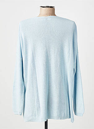 Pull col v manches longues bleu AN' GE femme
