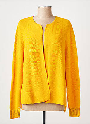 Gilet manches longues col rond jaune AN' GE femme