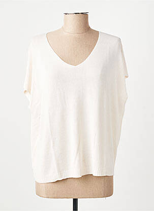 Pull col v manches courtes rose LUK AP femme