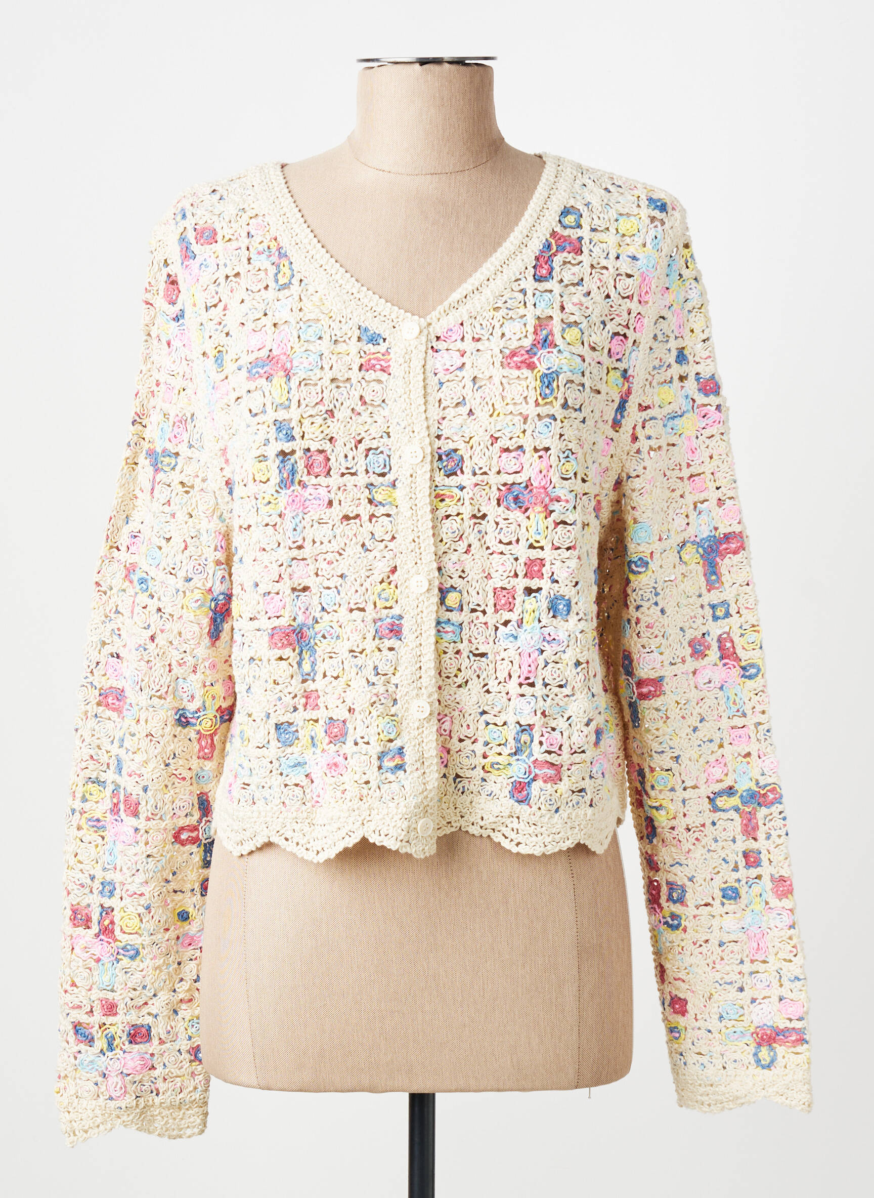 Gilet manches longues coupe cintrée beige LULU.H femme