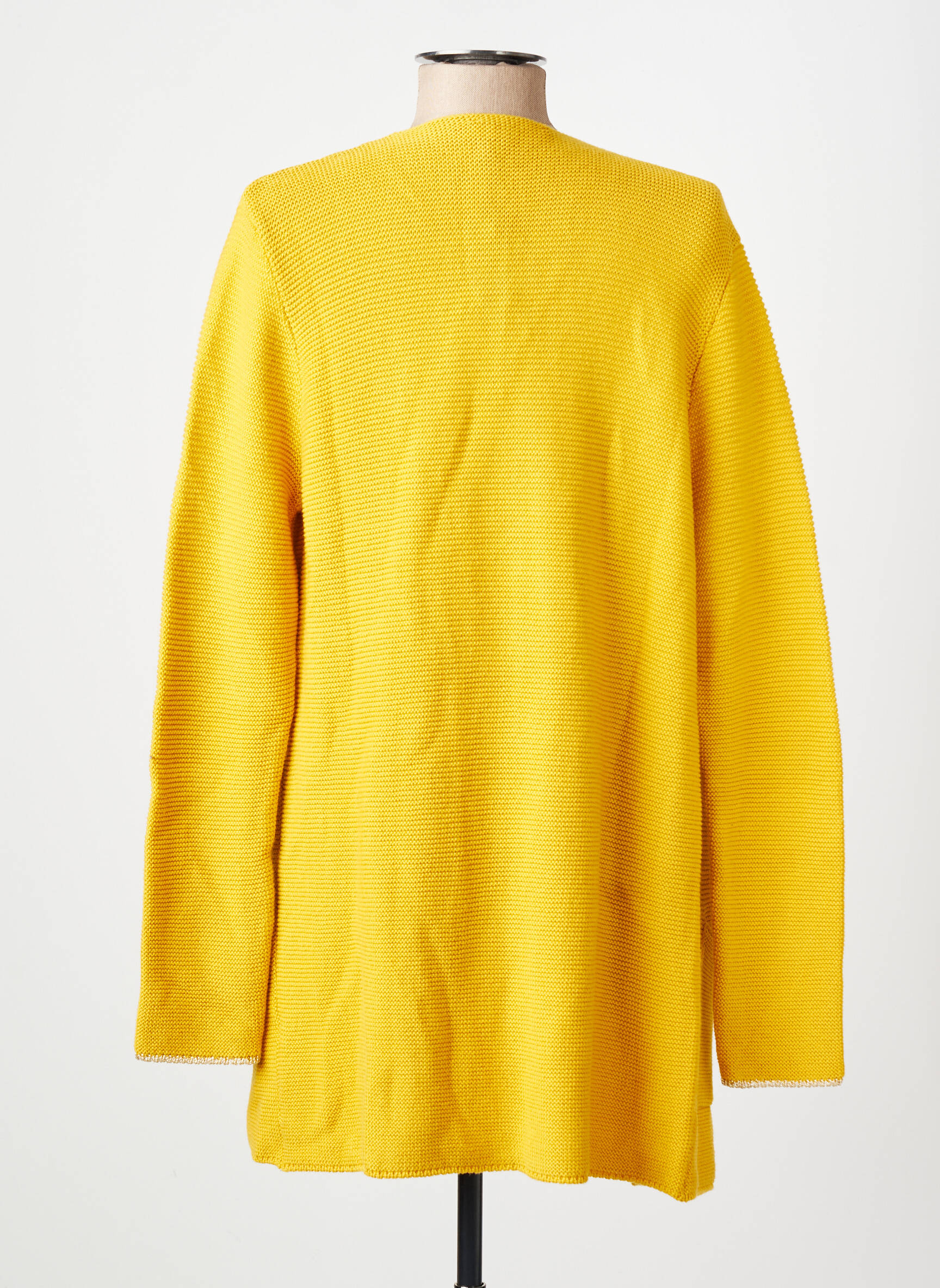Gilet manches longues col rond jaune AN' GE femme