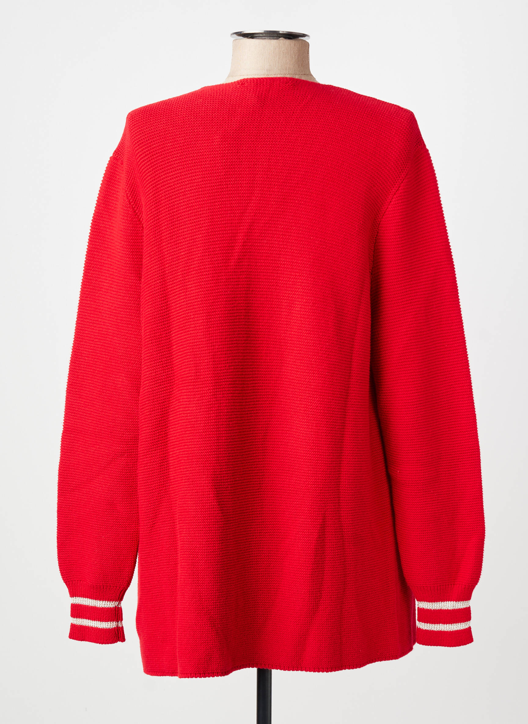 Gilet manches longues col rond rouge AN' GE femme
