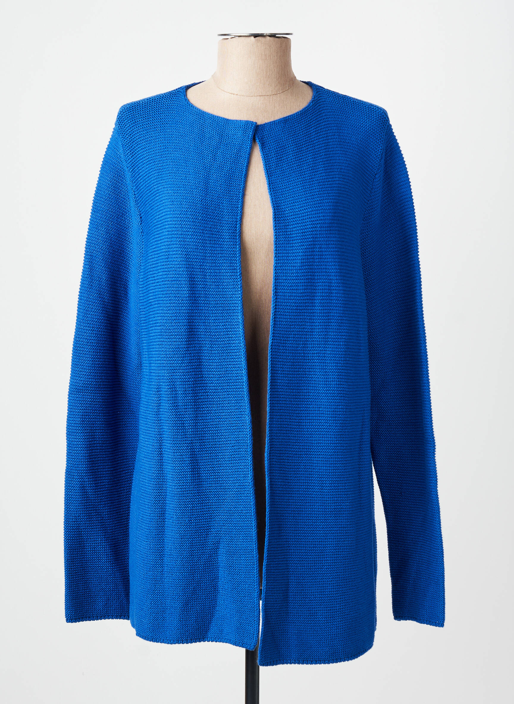 Gilet manches longues col rond bleu AN' GE femme