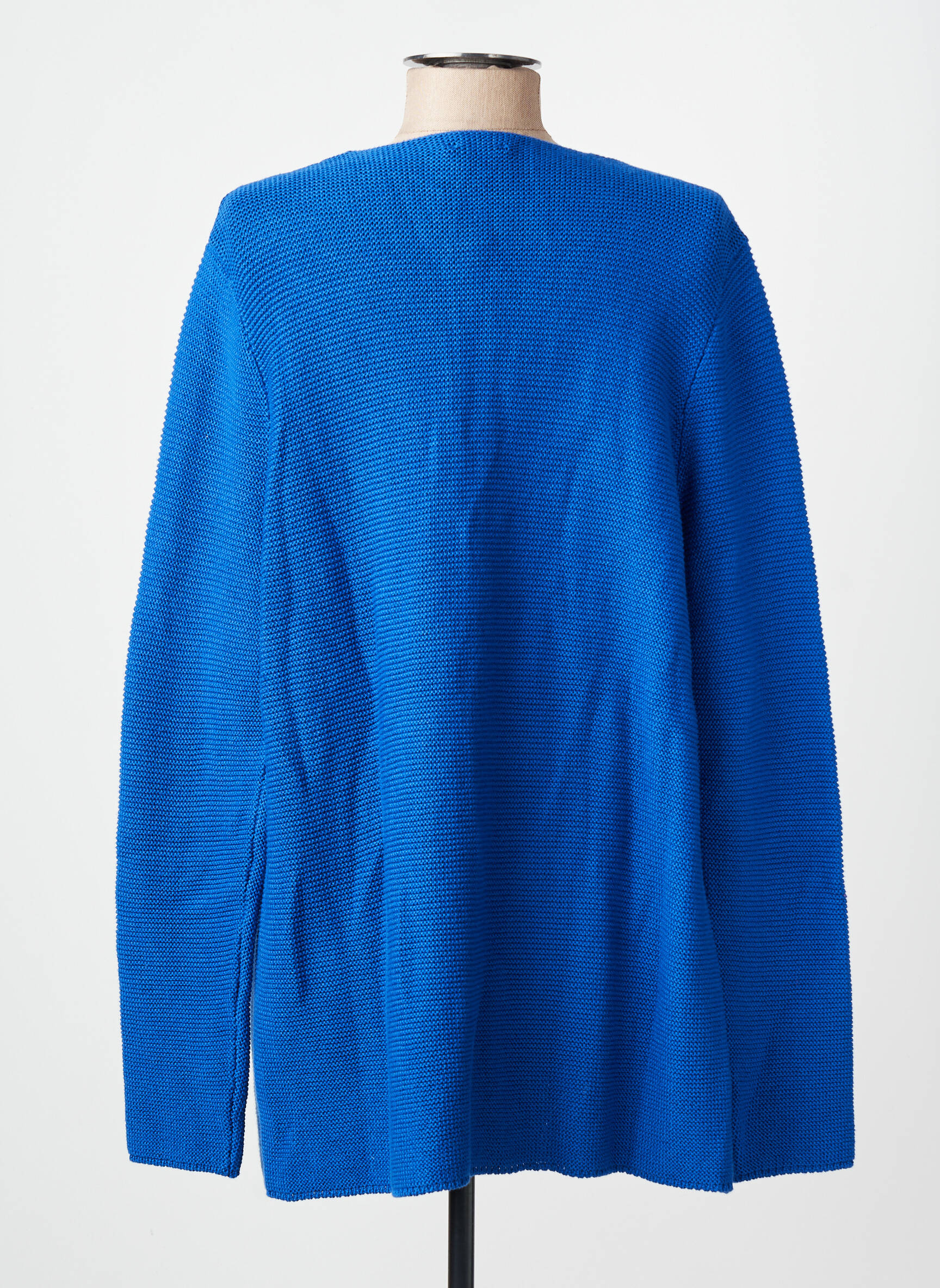 Gilet manches longues col rond bleu AN' GE femme