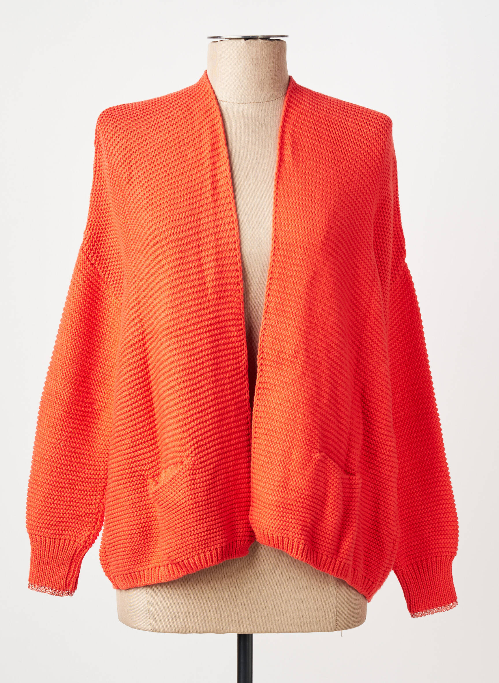 Gilet manches longues stretch orange AN' GE femme