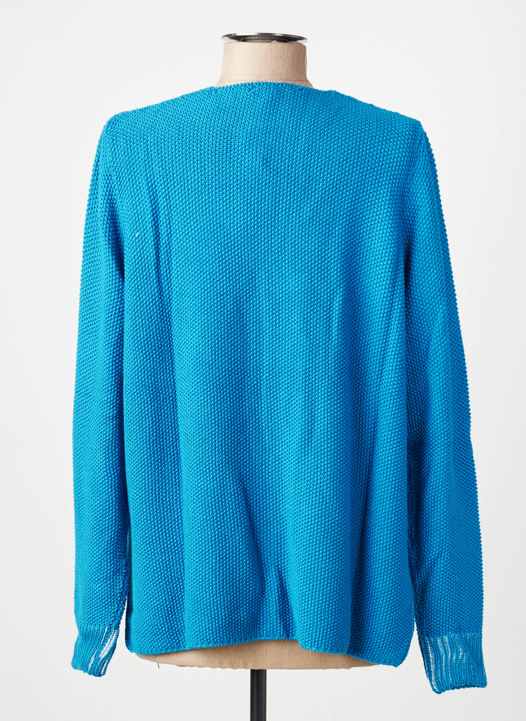 Gilet manches longues col rond bleu AN' GE femme