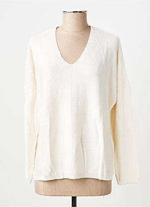 Pull coupe droite manches longues beige AN' GE femme