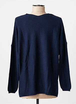 Pull coupe droite manches longues bleu AN' GE femme