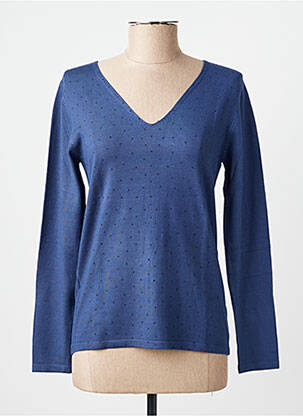 Pull coupe cintrée manches longues bleu GIORGIO BARBARA femme
