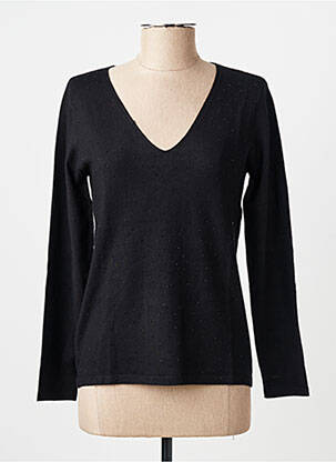 Pull coupe cintrée manches longues noir GIORGIO BARBARA femme