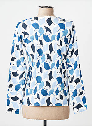 Pull coupe cintrée manches longues bleu CHANON femme