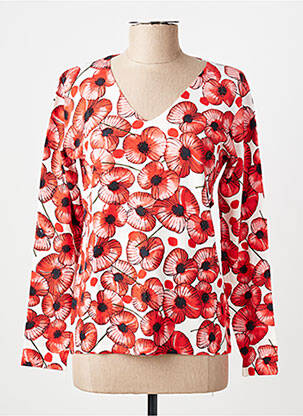 Pull coupe cintrée manches longues rouge GIORGIO BARBARA femme